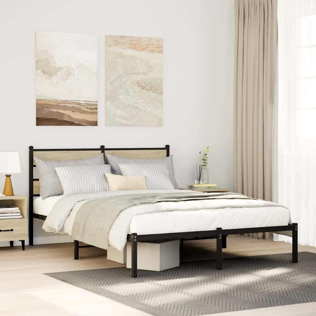 Giroletto senza Materaso in Metallo Rovere Sonoma 135x190 cm