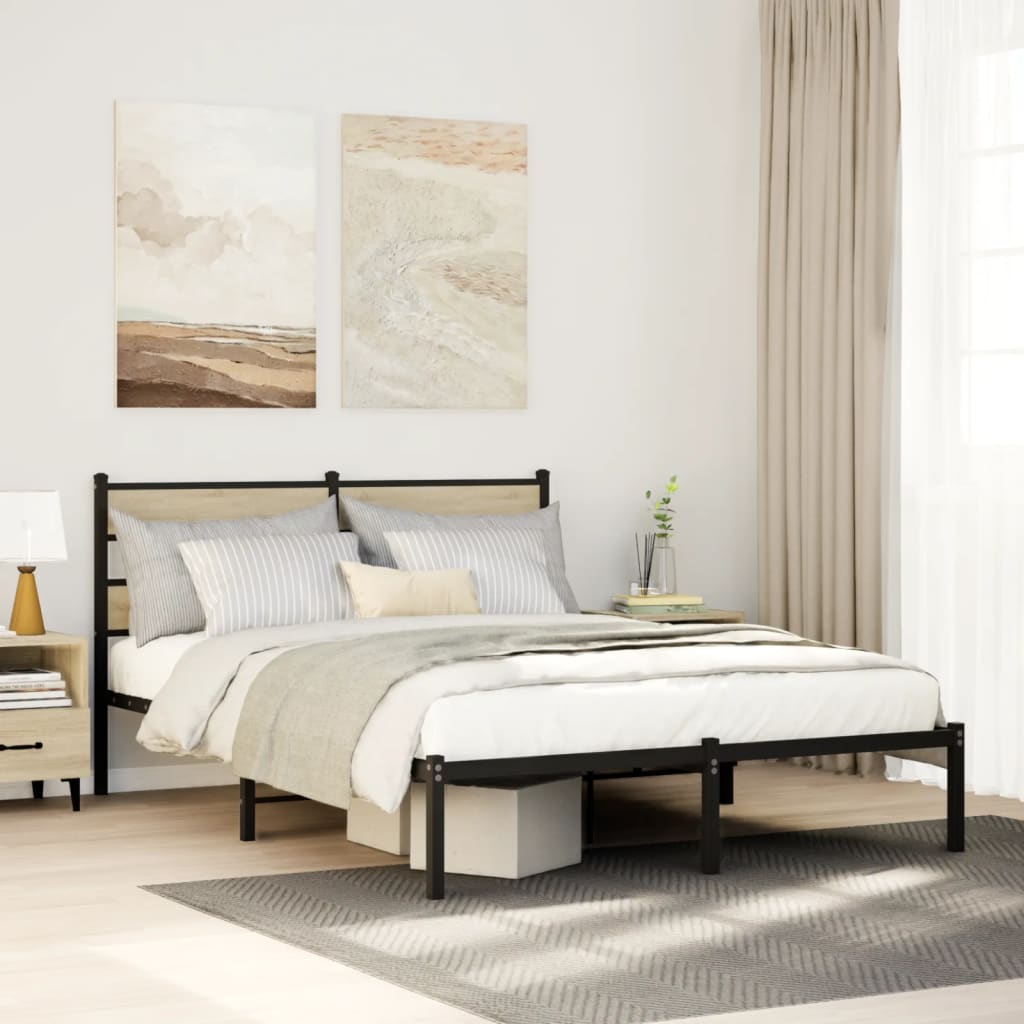 Giroletto senza Materaso in Metallo Rovere Sonoma 150x200 cm