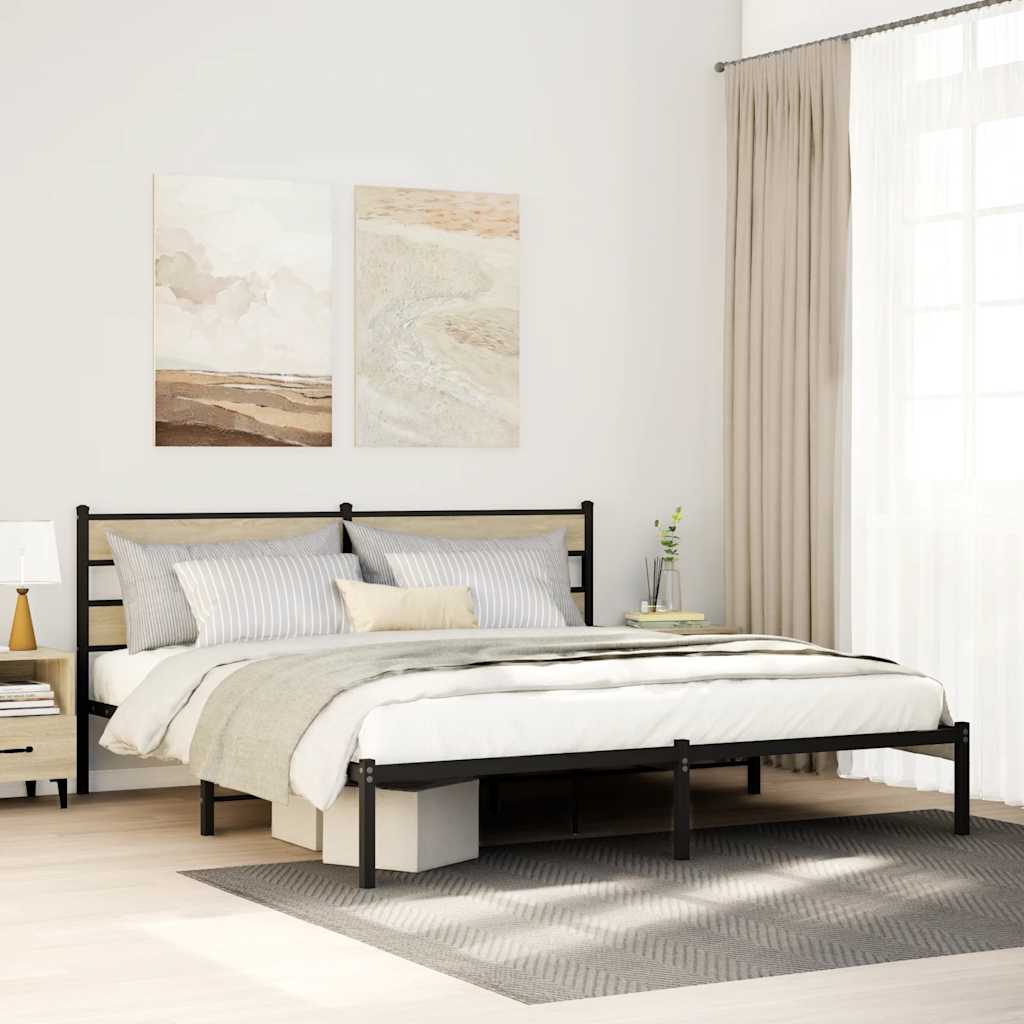 Giroletto senza Materaso in Metallo Rovere Sonoma 180x200 cm
