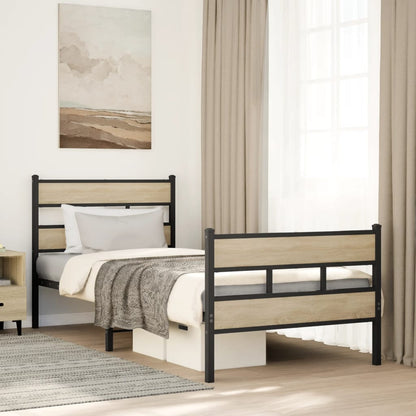 Giroletto senza Materaso in Metallo Rovere Sonoma 75x190 cm