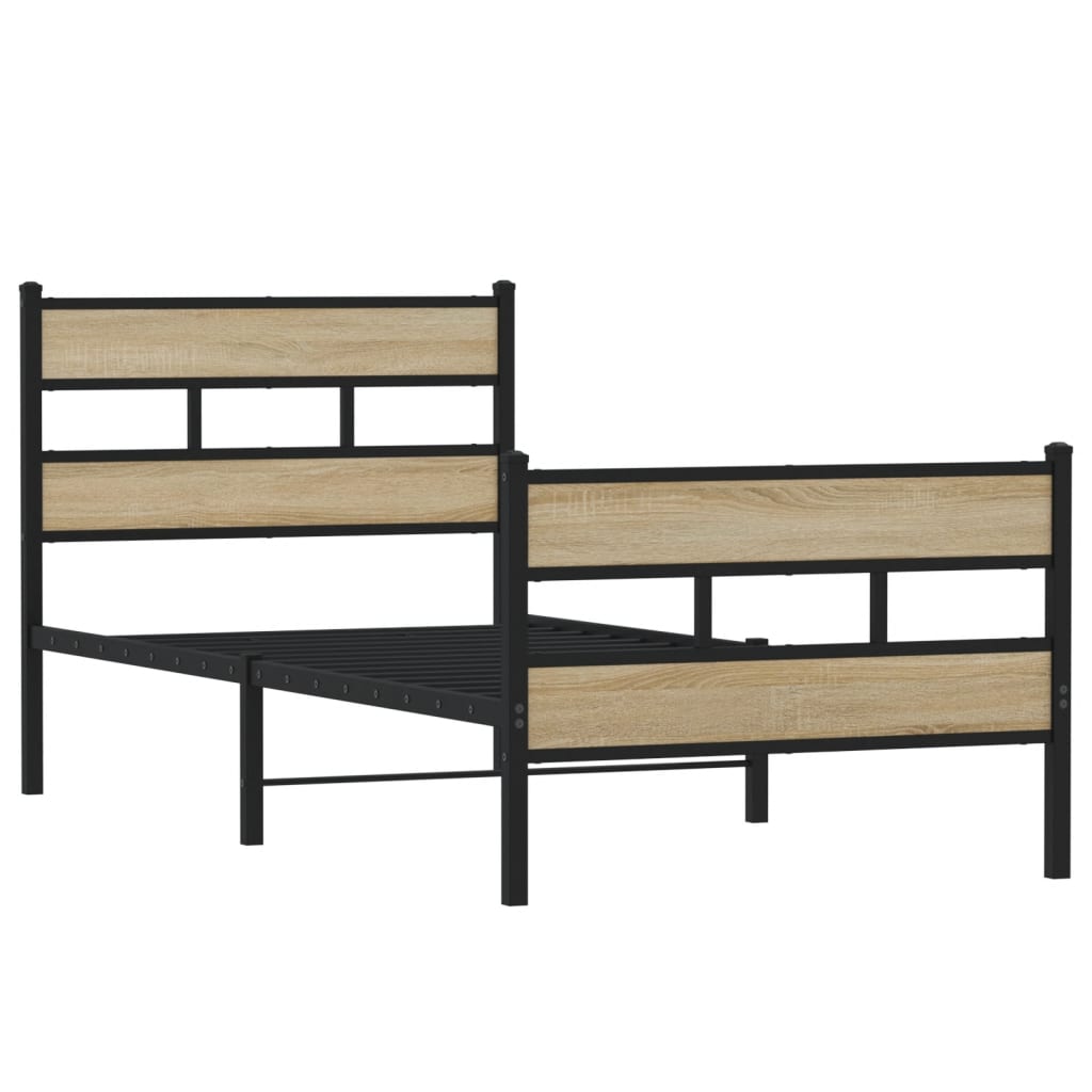 Giroletto senza Materaso in Metallo Rovere Sonoma 107x203 cm