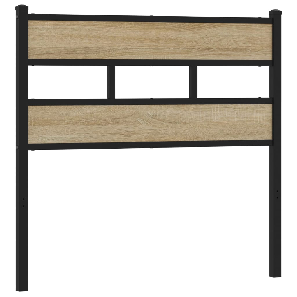 Testiera Rovere Sonoma 75 cm in Ferro e Legno Multistrato