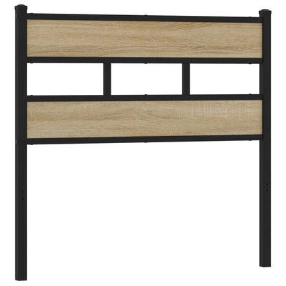 Testiera Rovere Sonoma 75 cm in Ferro e Legno Multistrato