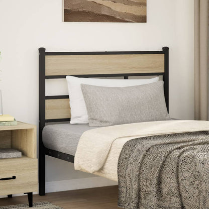 Testiera Rovere Sonoma 75 cm in Ferro e Legno Multistrato