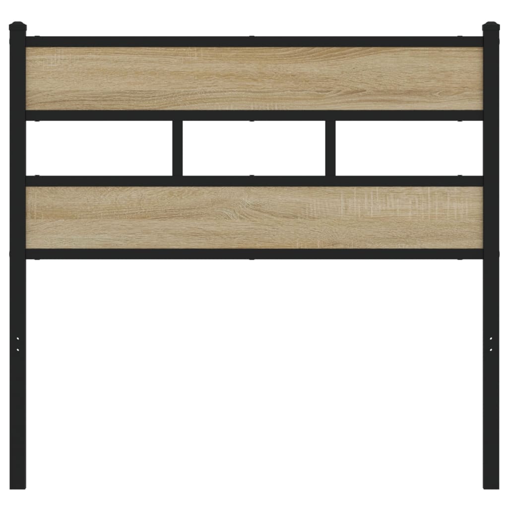 Testiera Rovere Sonoma 80 cm in Ferro e Legno Multistrato