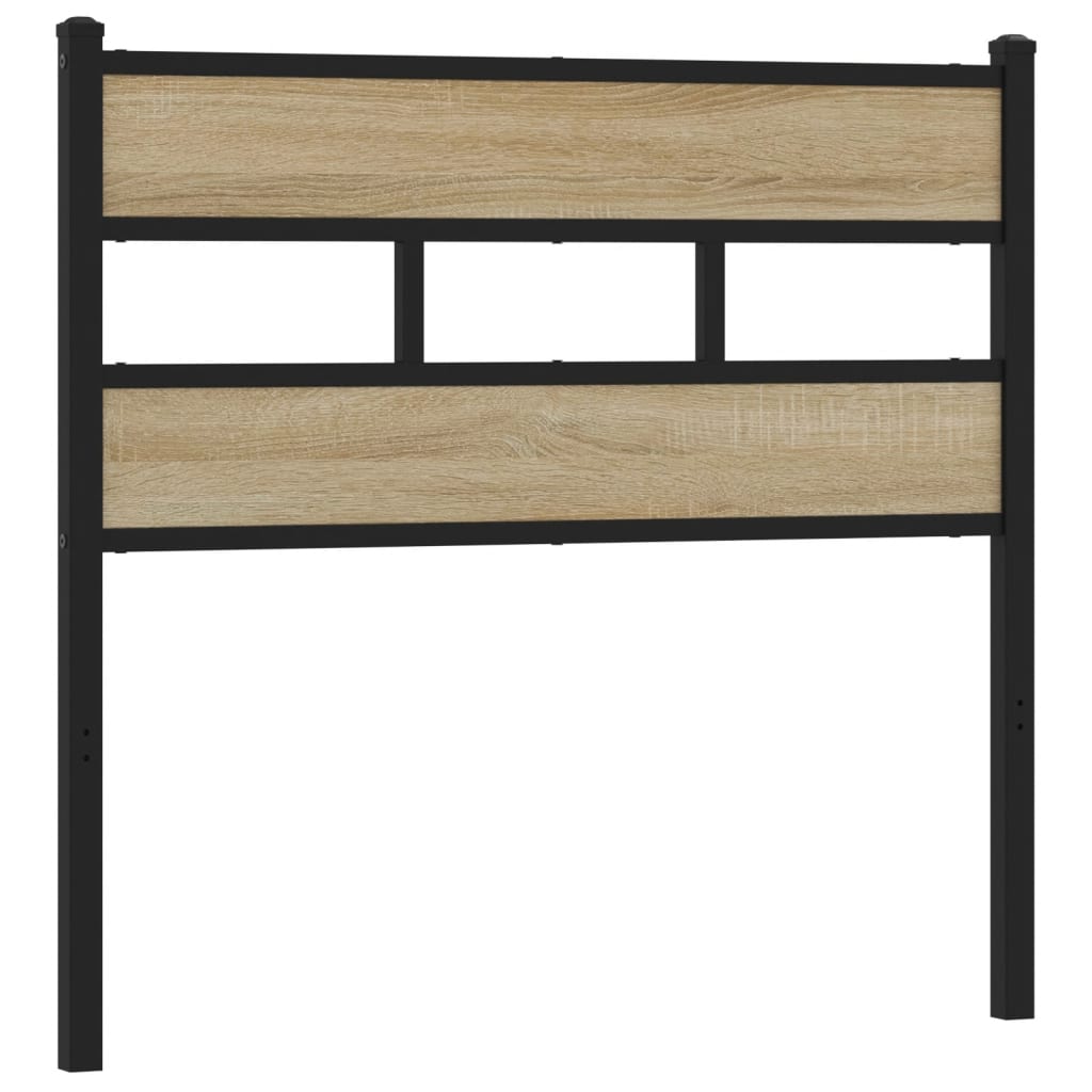 Testiera Rovere Sonoma 90 cm in Ferro e Legno Multistrato