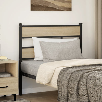 Testiera di Ricambio Rovere Sonoma 100 cm in Ferro e Legno Multistrato