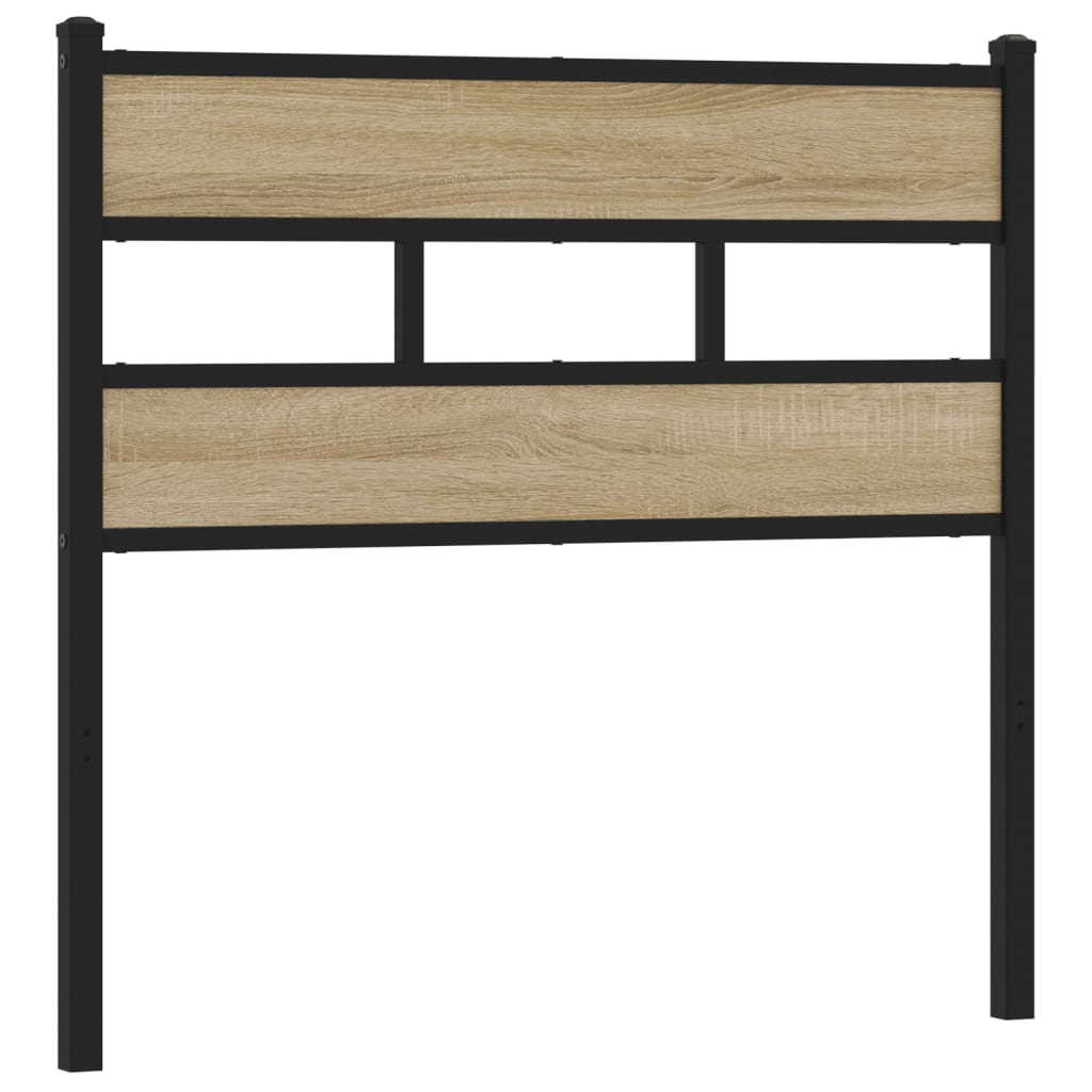 Testiera Rovere Sonoma 107 cm in Ferro e Legno Multistrato