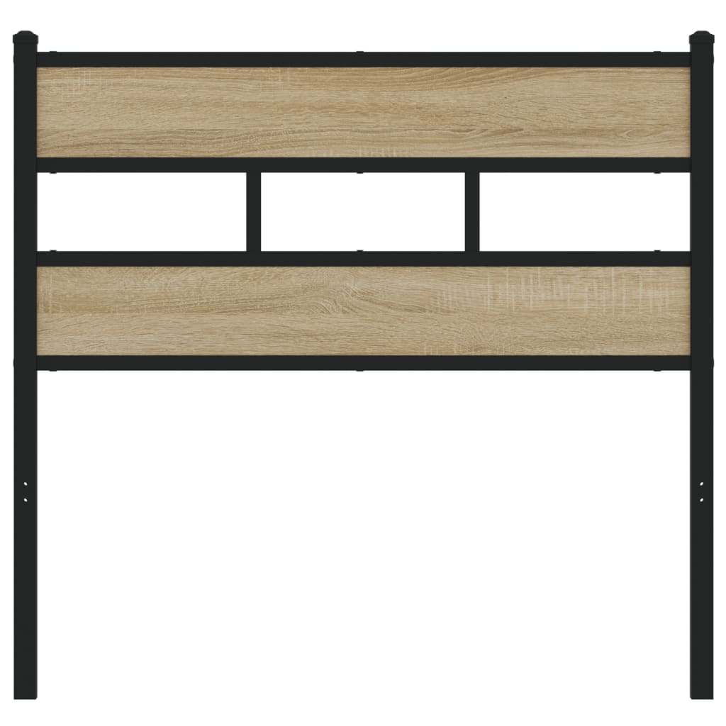 Testiera Rovere Sonoma 107 cm in Ferro e Legno Multistrato
