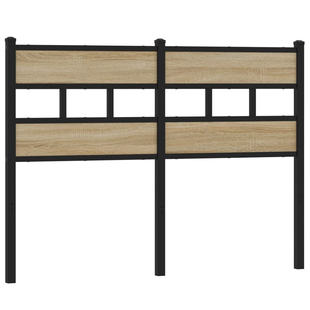 Testiera di Ricambio Rovere Sonoma 120 cm in Ferro e Legno Multistrato