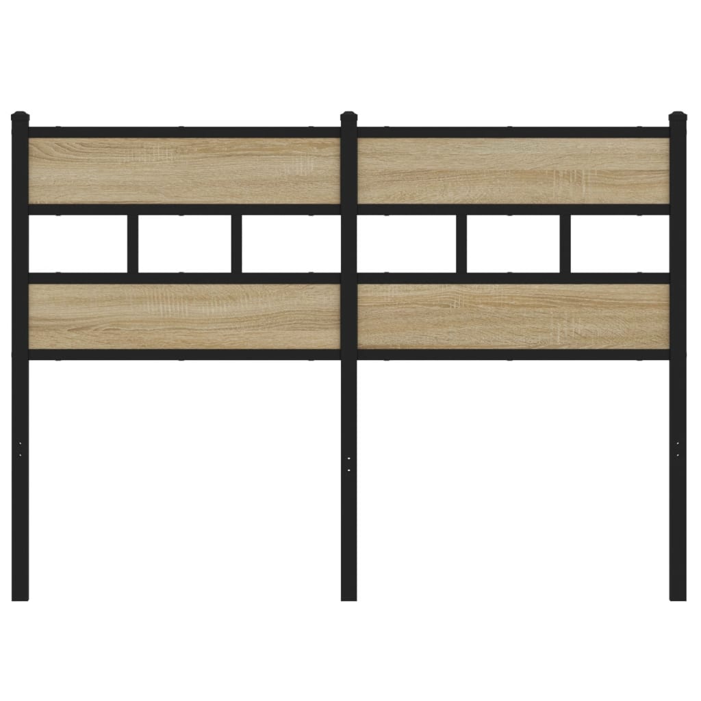 Testiera di Ricambio Rovere Sonoma 120 cm in Ferro e Legno Multistrato