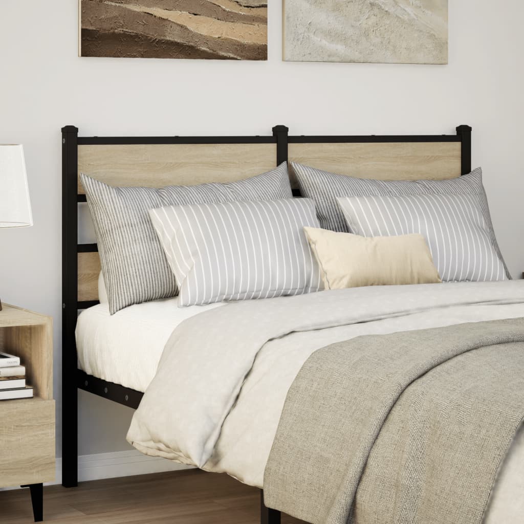 Testiera di Ricambio Rovere Sonoma 120 cm in Ferro e Legno Multistrato