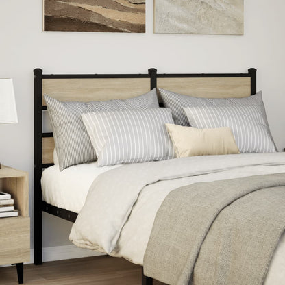 Testiera di Ricambio Rovere Sonoma 120 cm in Ferro e Legno Multistrato
