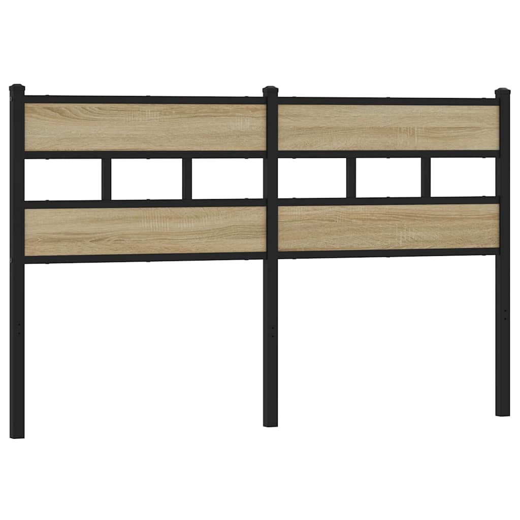 Testiera di Ricambio Rovere Sonoma 140 cm in Ferro e Legno Multistrato