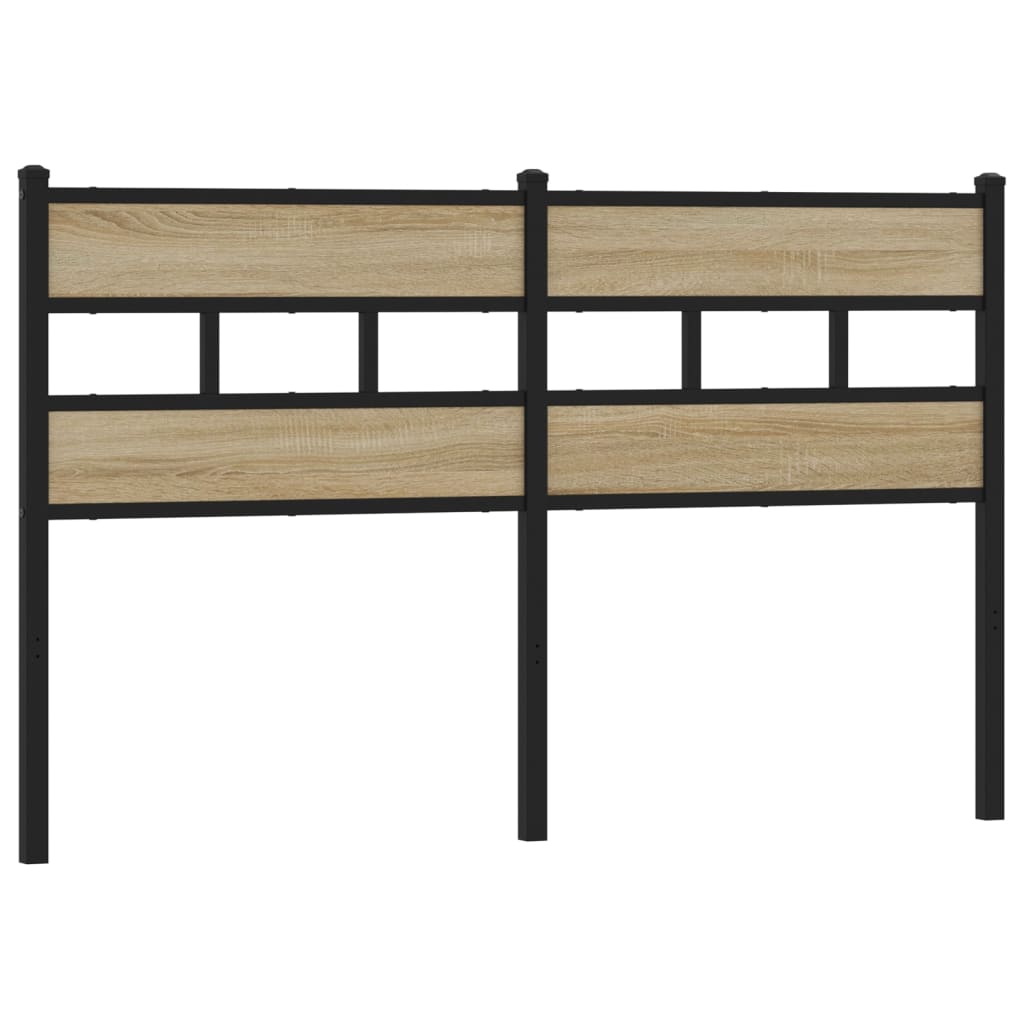 Testiera Rovere Sonoma 150 cm in Ferro e Legno Multistrato