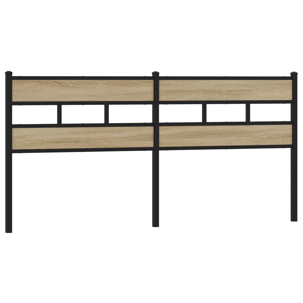 Testiera Rovere Sonoma 180 cm in Ferro e Legno Multistrato