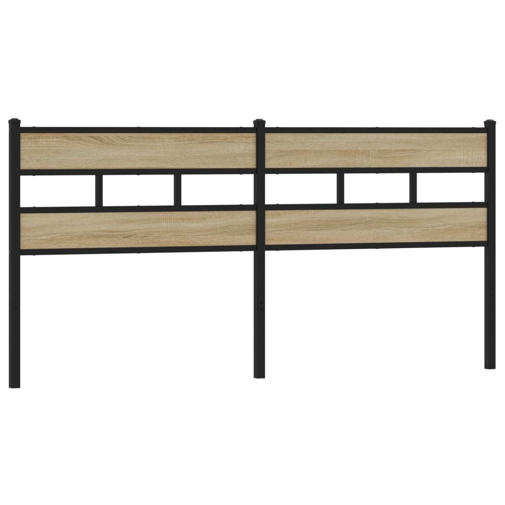 Testiera di Ricambio Rovere Sonoma 193 cm in Ferro e Legno Multistrato