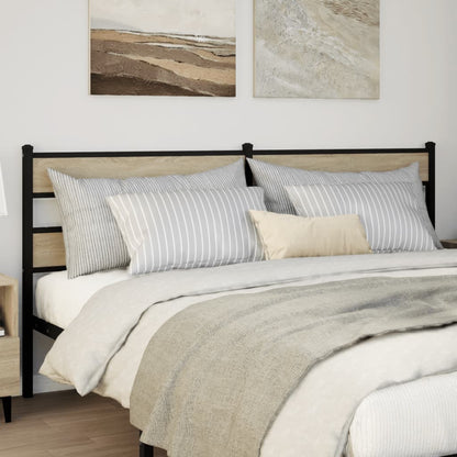 Testiera Rovere Sonoma 200 cm in Ferro e Legno Multistrato