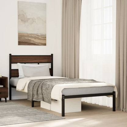 Giroletto senza Materasso con Testiera Rovere Marrone 80x200 cm