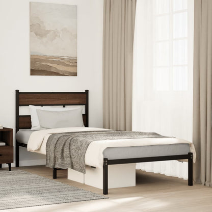 Giroletto senza Materasso con Testiera Rovere Marrone 100x190cm
