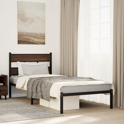 Giroletto senza Materasso con Testiera Rovere Marrone 107x203cm