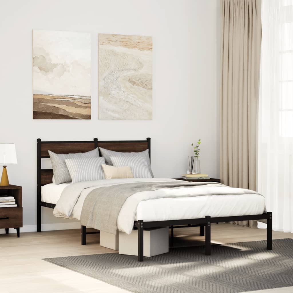 Giroletto senza Materasso con Testiera Rovere Marrone 120x190cm