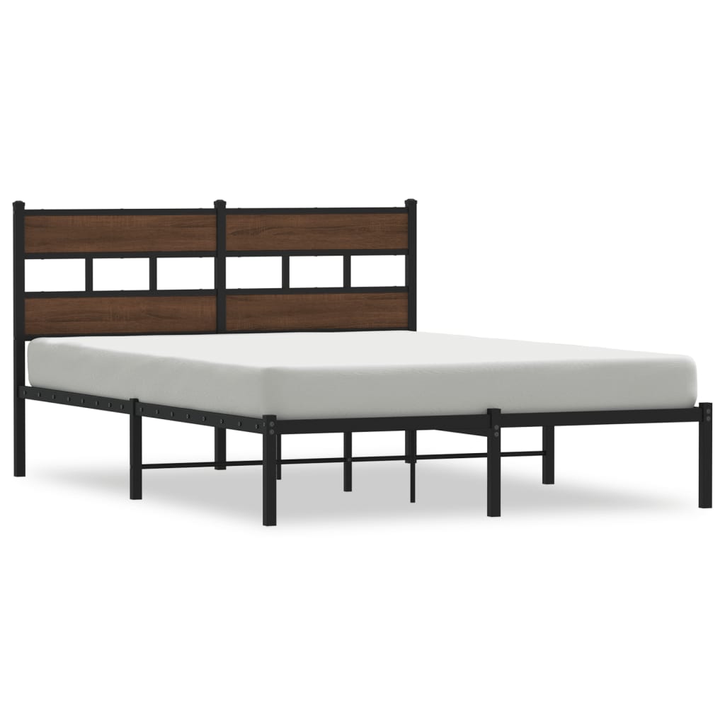 Giroletto senza Materasso con Testiera Rovere Marrone 137x190cm