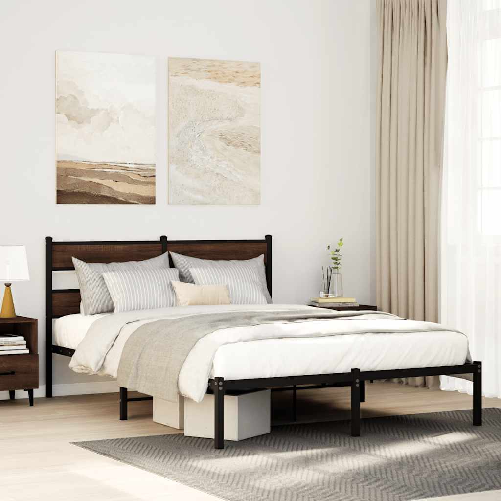Giroletto senza Materasso con Testiera Rovere Marrone 140x200cm