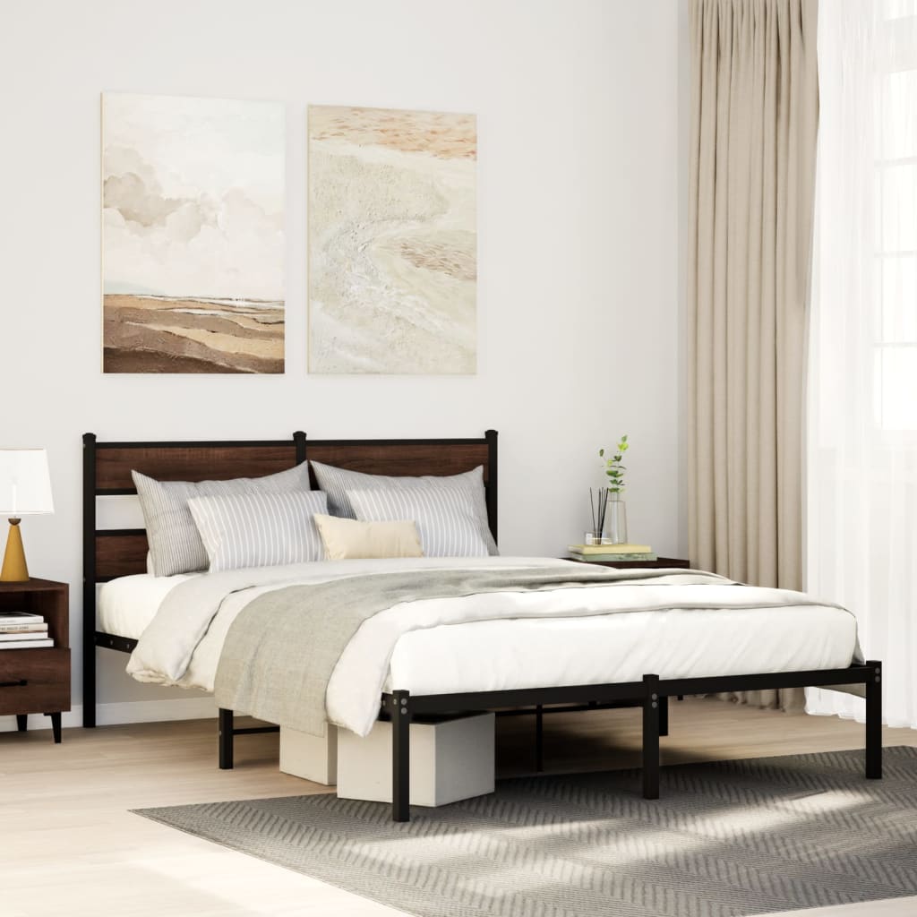 Giroletto senza Materasso con Testiera Rovere Marrone 160x200cm