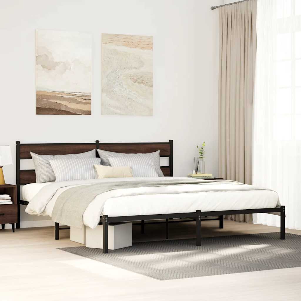 Giroletto senza Materasso con Testiera Rovere Marrone 180x200cm