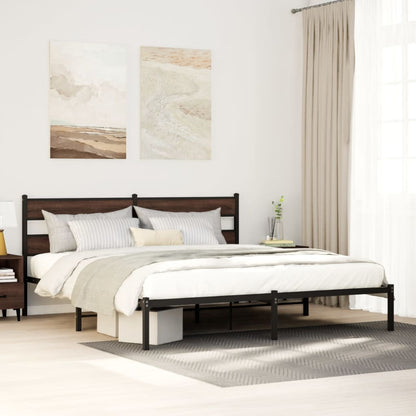 Giroletto senza Materasso con Testiera Rovere Marrone 183x213cm