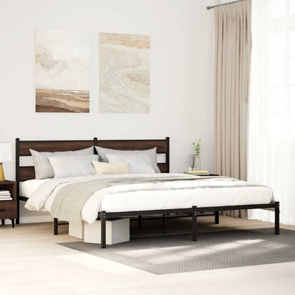 Giroletto senza Materasso con Testiera Rovere Marrone 200x200cm