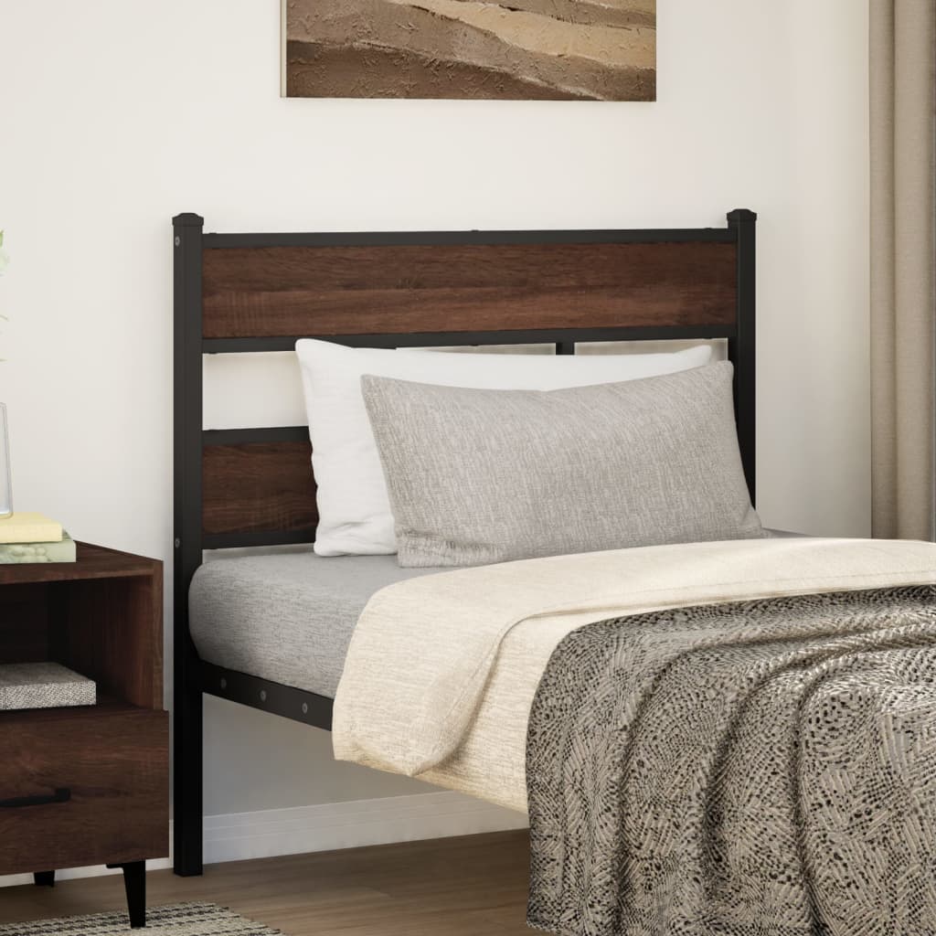 Testiera di Ricambio Rovere Marrone 100 cm in Acciaio e Truciolato