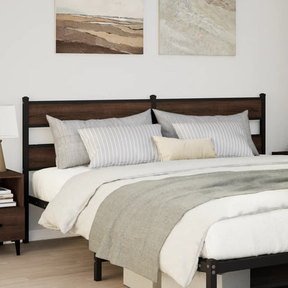 Testiera di Ricambio Rovere Marrone 180 cm in Acciaio e Truciolato