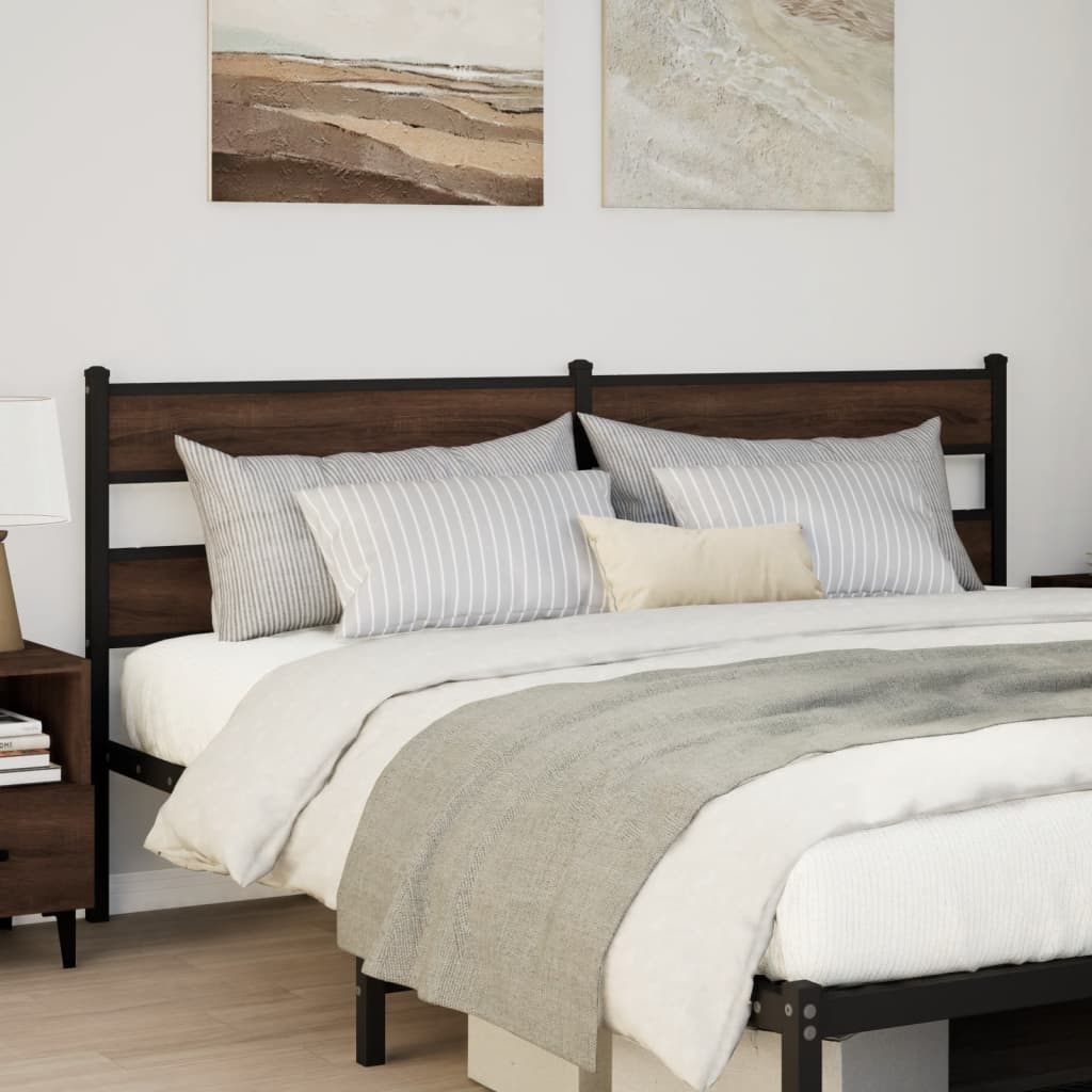 Testiera di Ricambio Rovere Marrone 200 cm in Acciaio e Truciolato