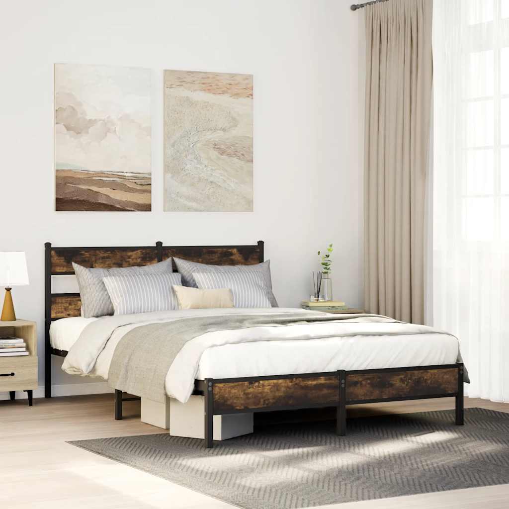 Giroletto senza Materasso con Testiera Rovere Sonoma 137x190 cm