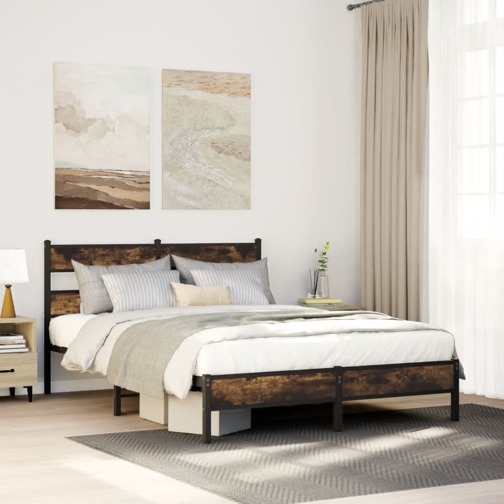 Giroletto senza Materasso con Testiera Rovere Sonoma 140x200 cm