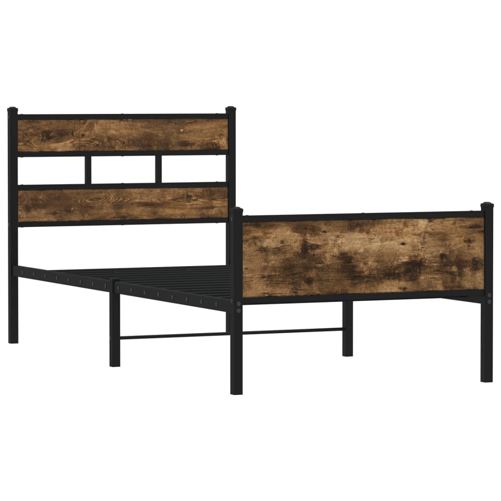Giroletto senza Materasso Rovere Fumo 100x190 cm in Truciolato