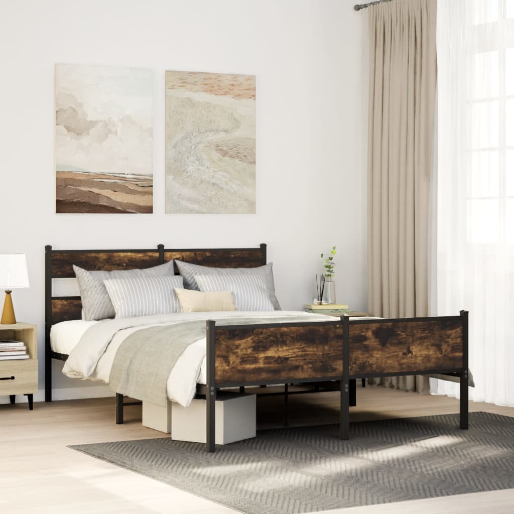 Giroletto senza Materasso Rovere Fumo 137x190 cm in Truciolato
