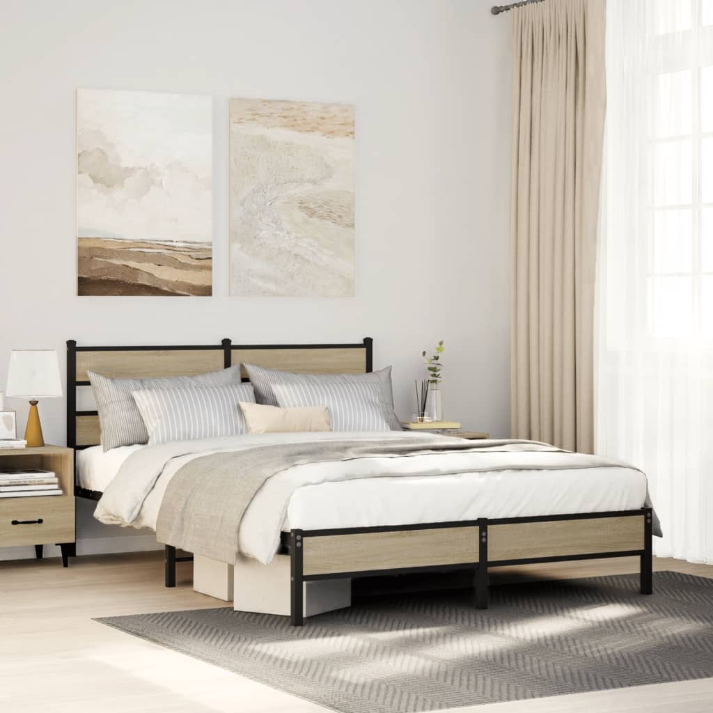 Giroletto senza Materasso Rovere Sonoma 137x190cm in Truciolato