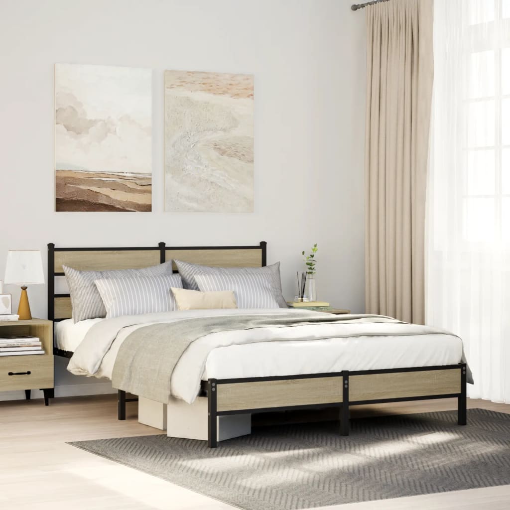 Giroletto senza Materasso Rovere Sonoma 140x190cm in Truciolato