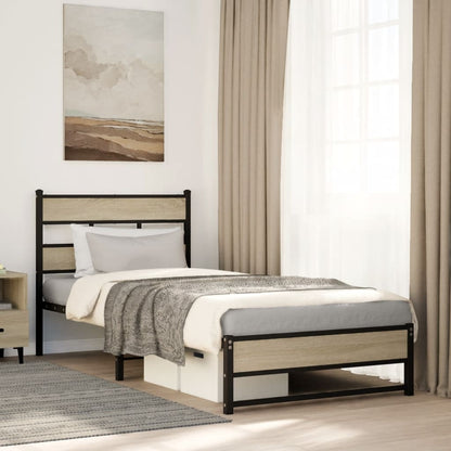 Giroletto senza Materaso in Metallo Rovere Sonoma 80x200 cm