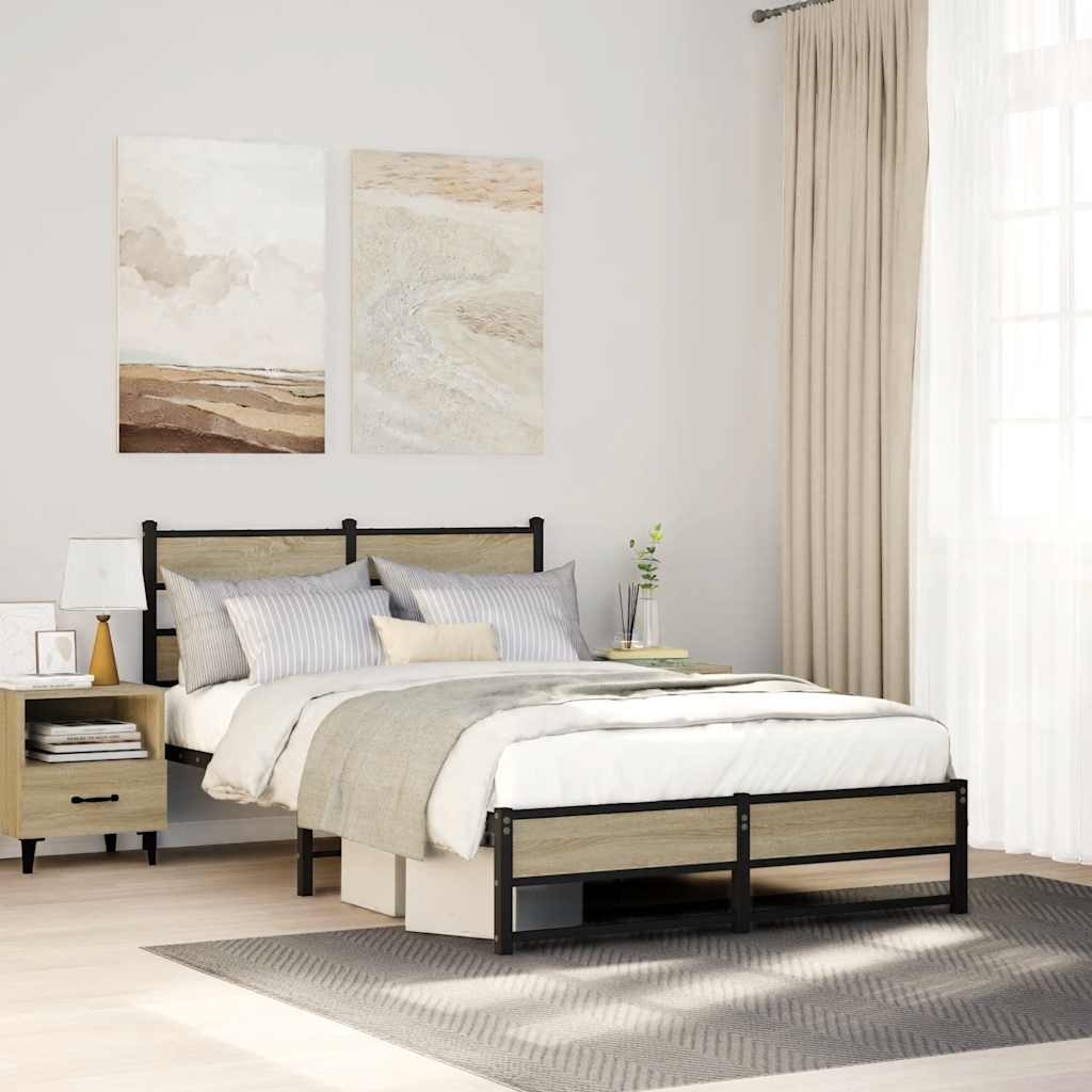 Giroletto senza Materaso in Metallo Rovere Sonoma 120x200 cm