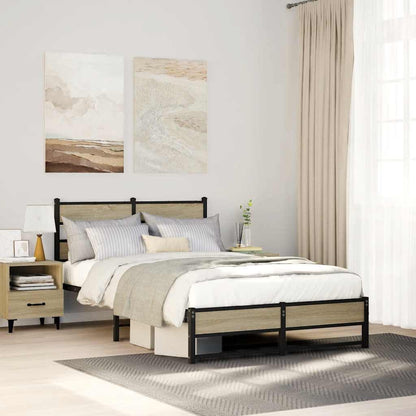 Giroletto senza Materaso in Metallo Rovere Sonoma 120x200 cm