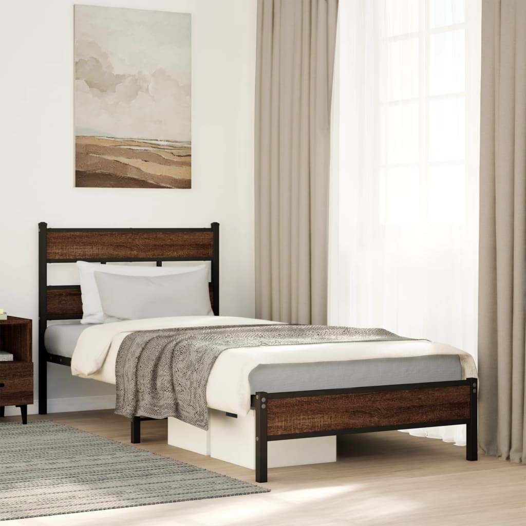 Giroletto senza Materasso Rovere Marrone 80x200cm in Truciolato
