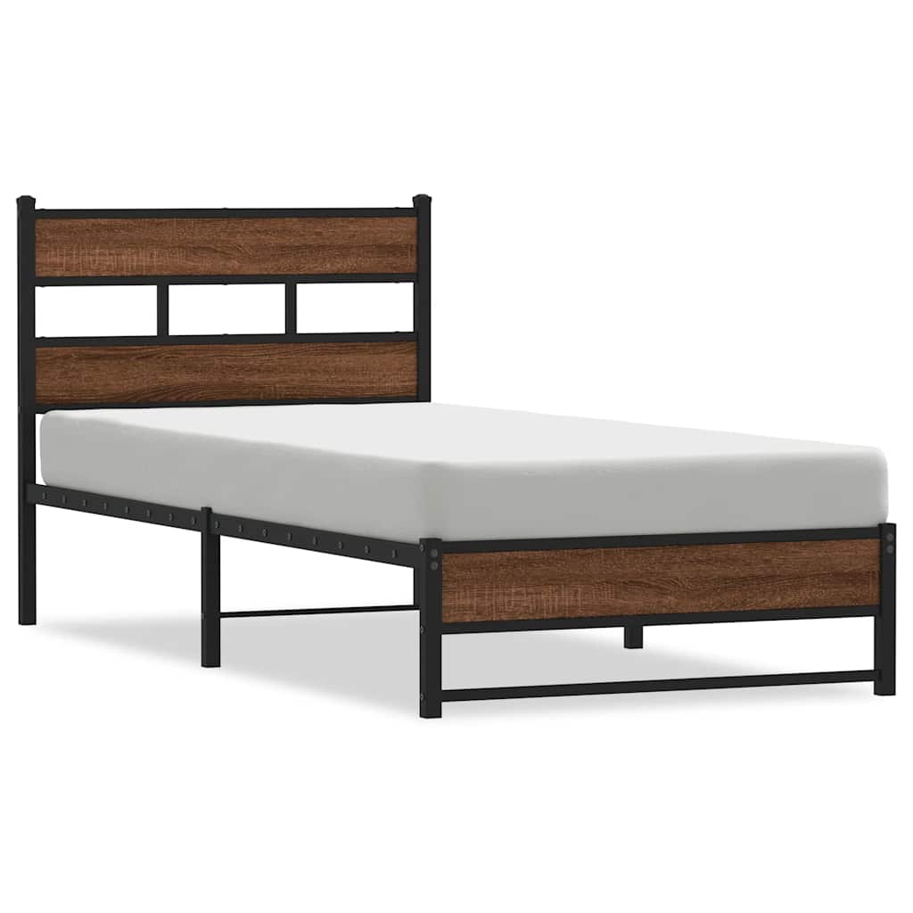Giroletto senza Materasso in Metallo Rovere Marrone 107x203 cm