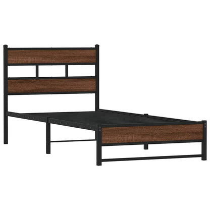Giroletto senza Materasso in Metallo Rovere Marrone 107x203 cm