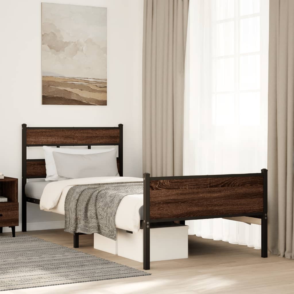 Giroletto senza Materasso Rovere Marrone 80x200cm in Truciolato