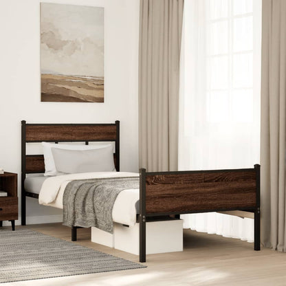 Giroletto senza Materasso Rovere Marrone 100x200 cm Truciolato