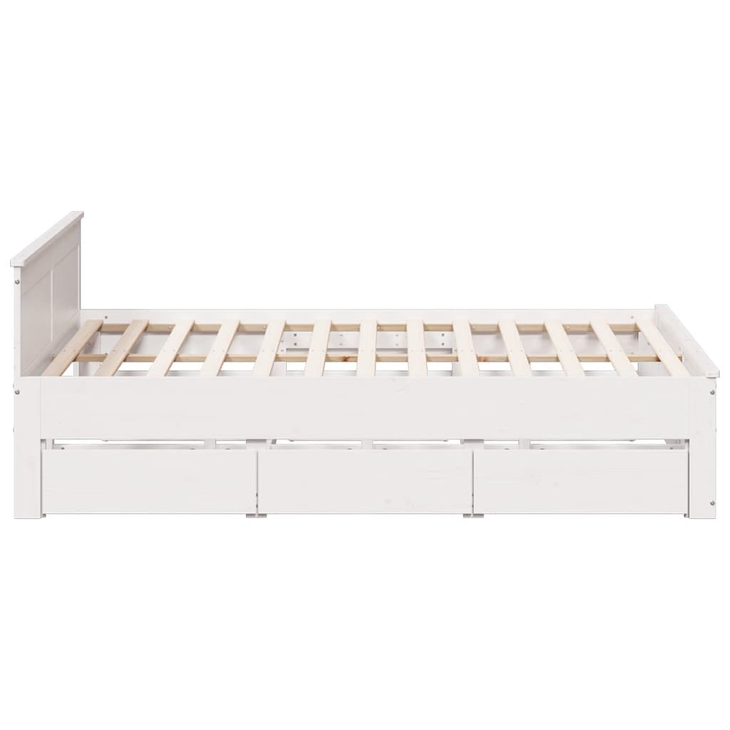 Giroletto senza Materasso con Testiera Bianco 200x200 cm Pino